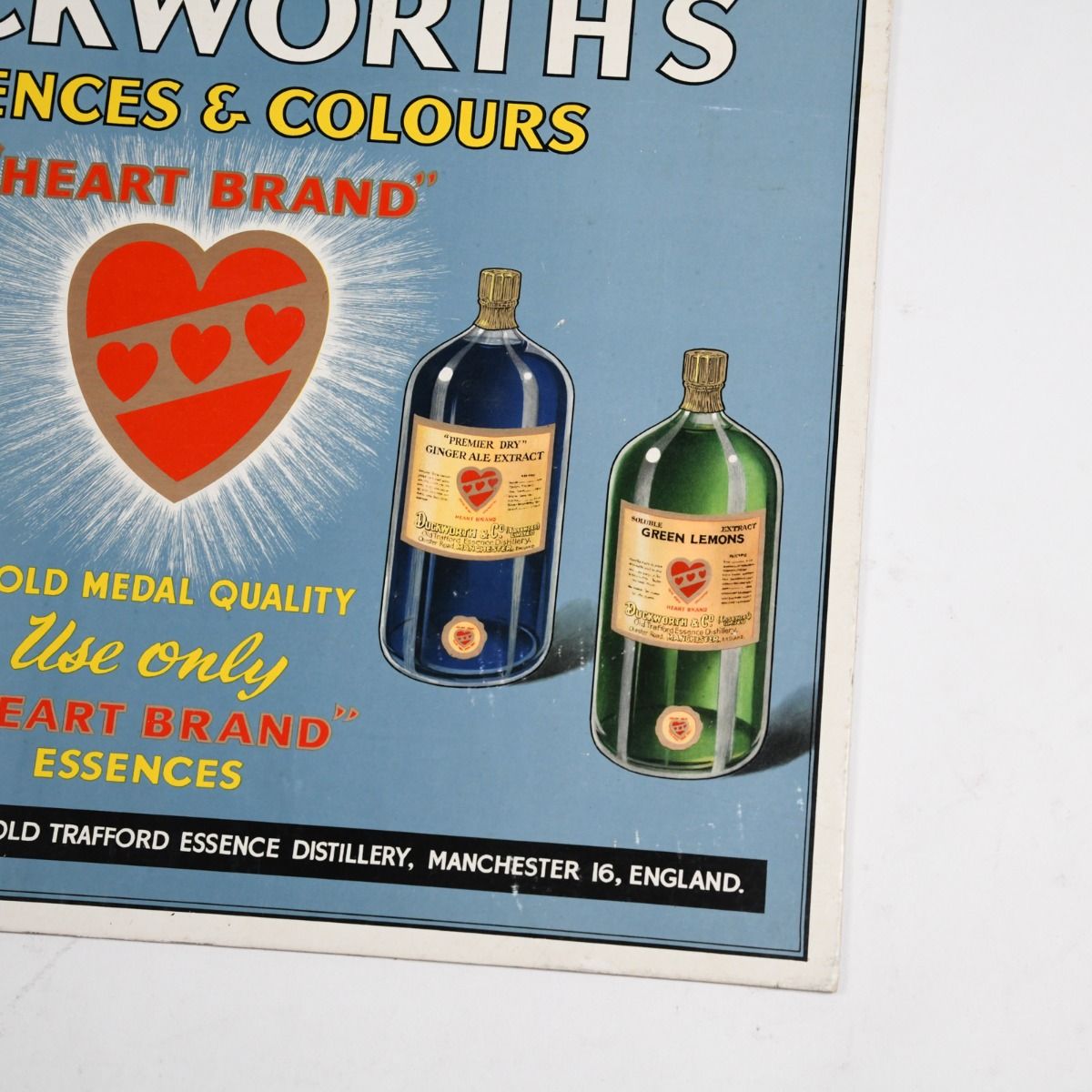 Vintage 1950s Duckworths Essences & Colours Shop Display Show Card