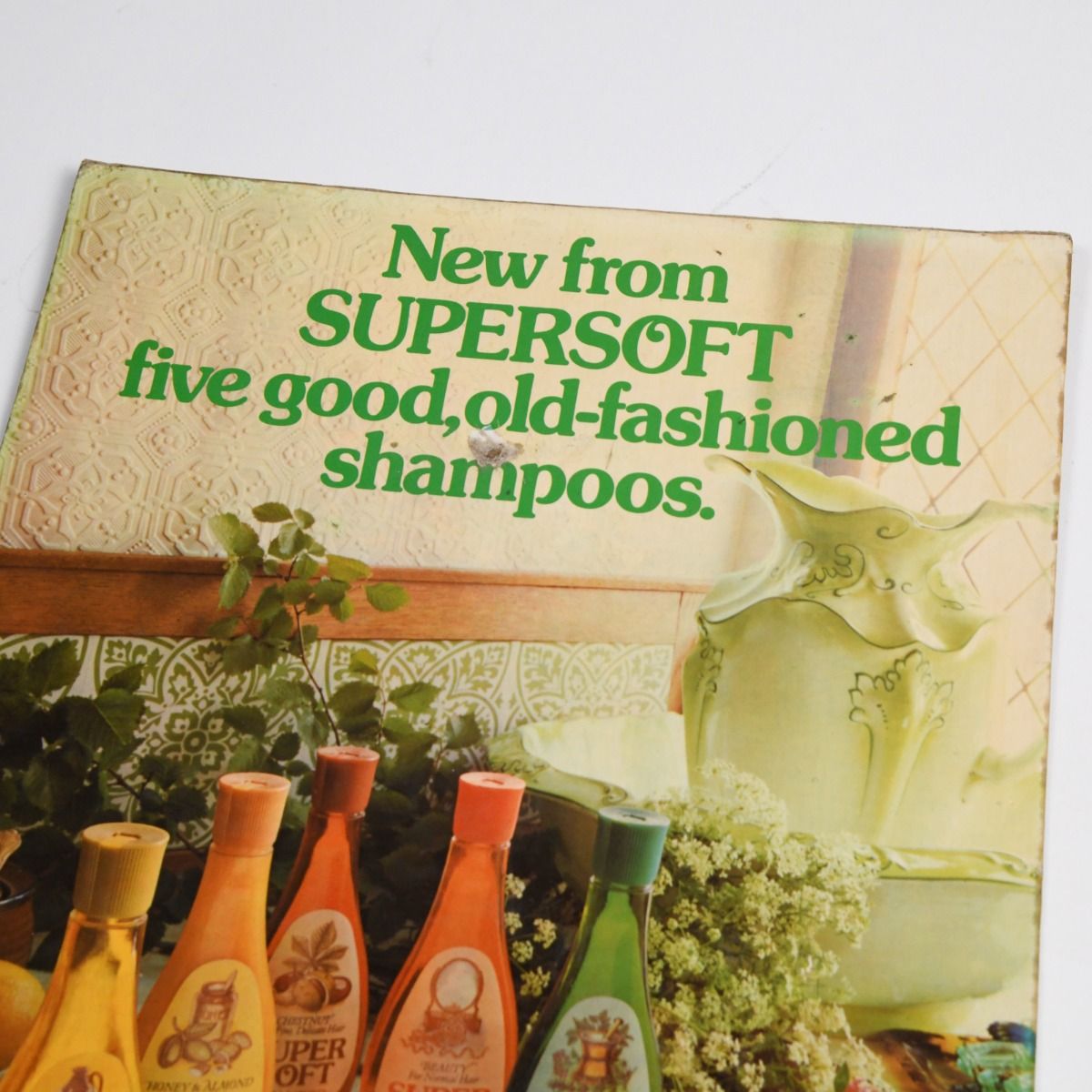 Vintage 1970s Supersoft Shampoo Shop Display Show Card