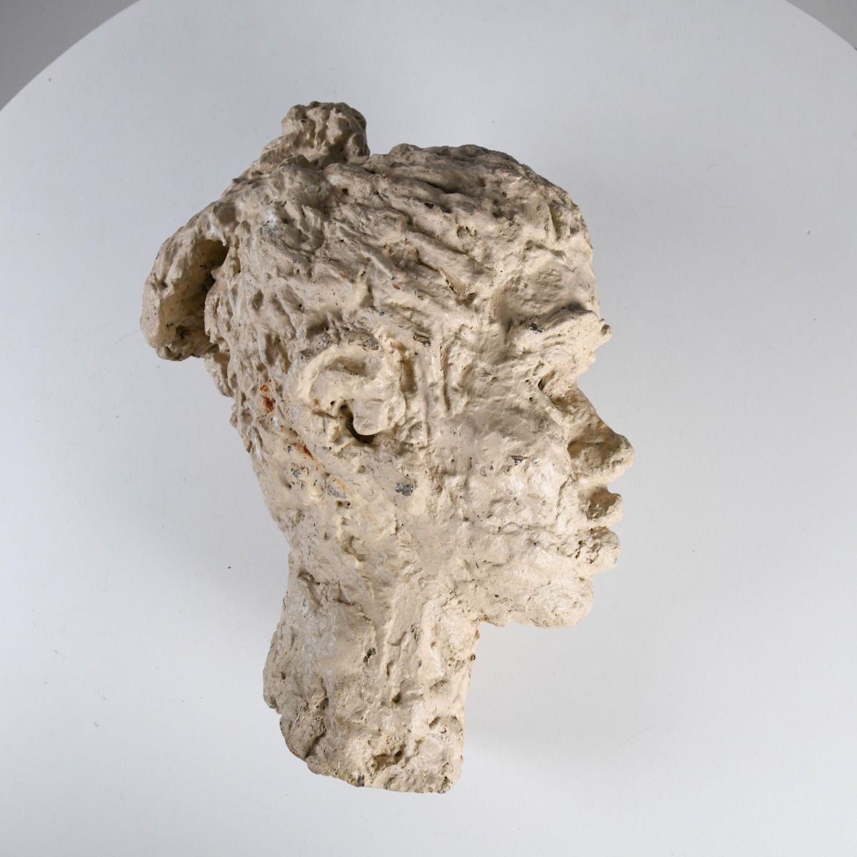 Vintage Clay Effect Head Sculpture Art