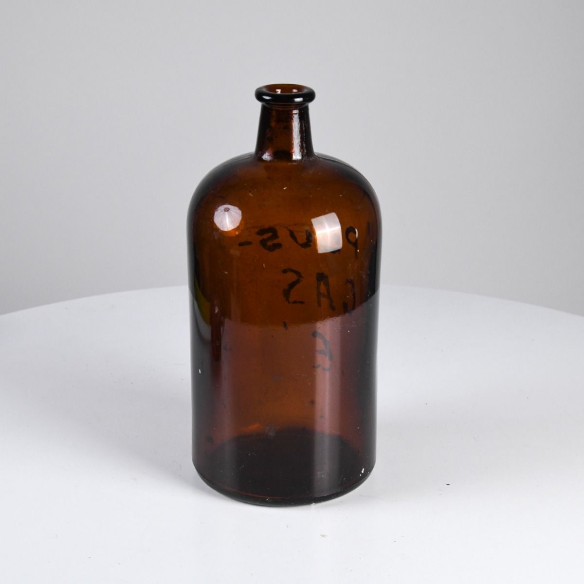 Vintage Amber Glass Chemical Bottle