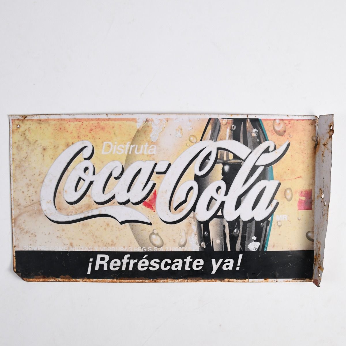 Vintage 1980s Metal Coca Cola Sign Spanish