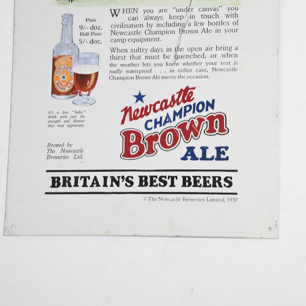 Vintage Newcastle Brown Ale Metal Sign