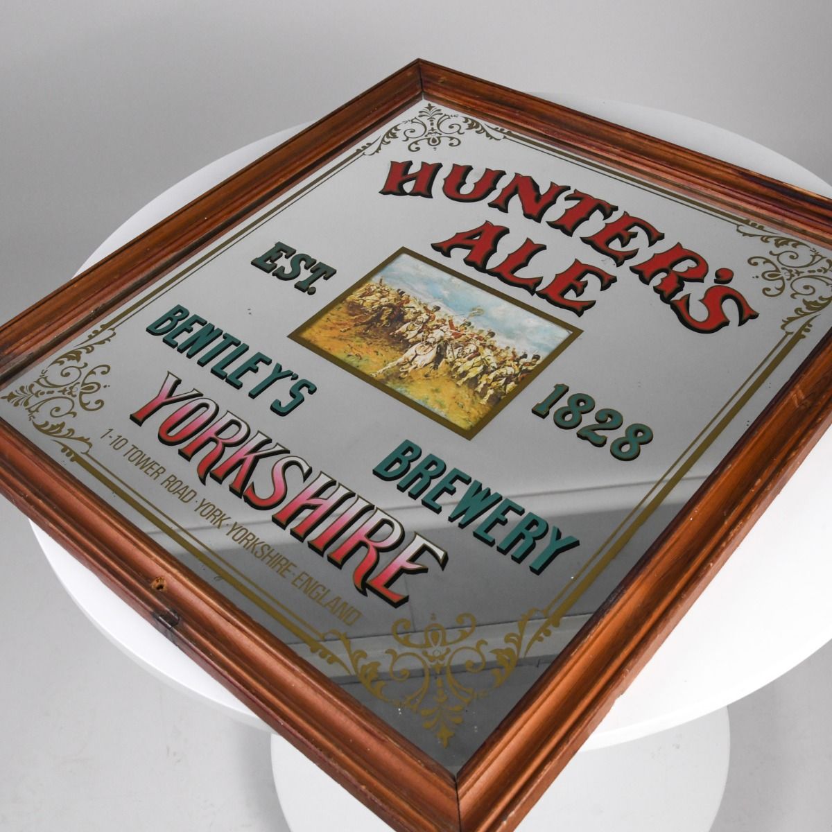Vintage 1960s Hunter's Ale Advertising Mirror
