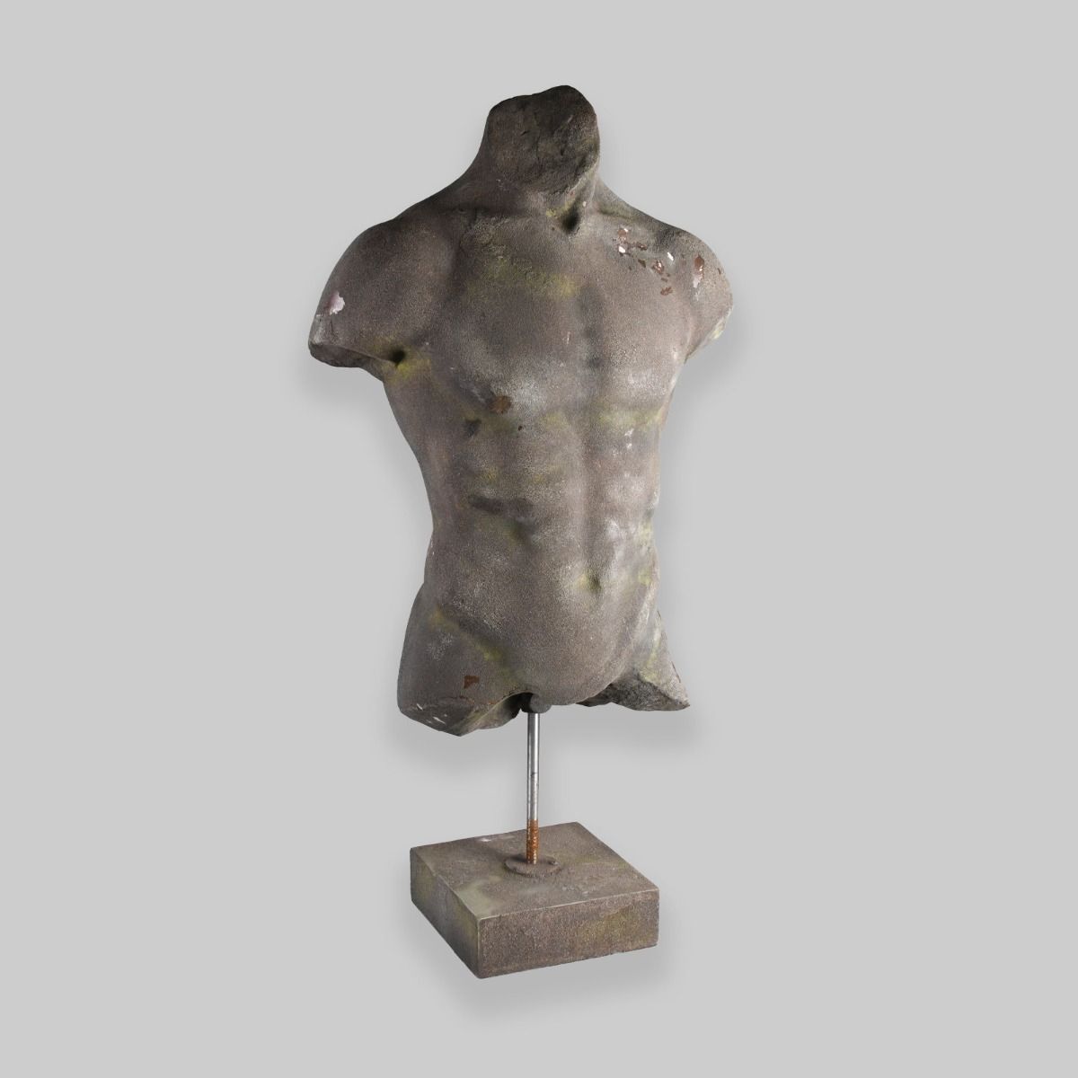Vintage 1980s Weathered Stone-Effect Mannequin Bust