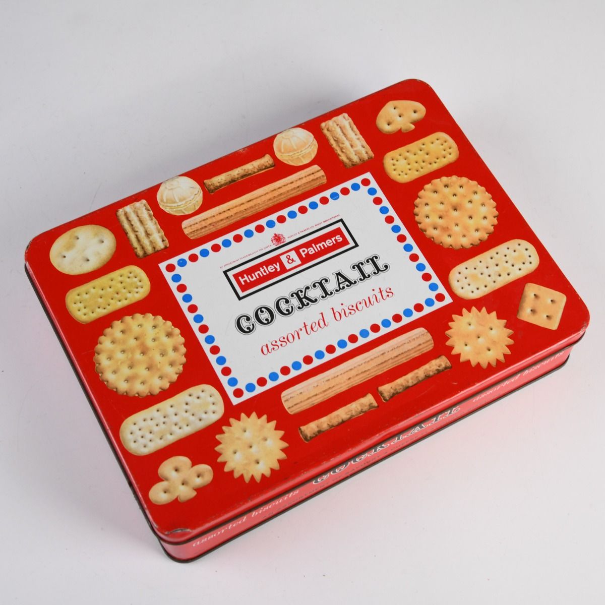 Vintage 1970s Huntley & Palmers Cocktail Biscuit Tin