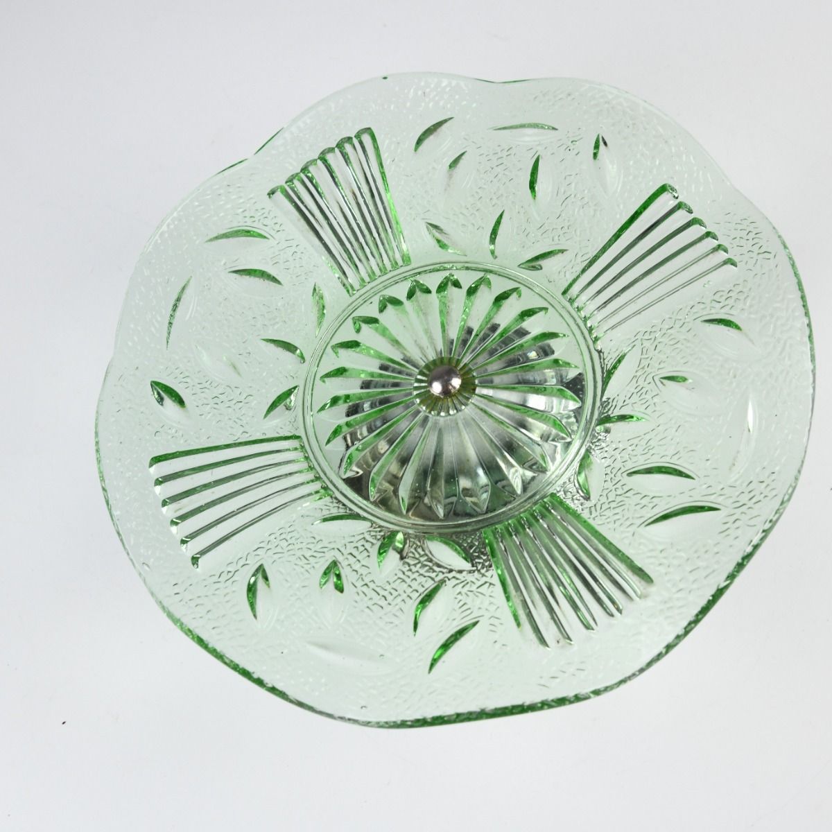 Vintage Art Deco Uranium Glass Platter