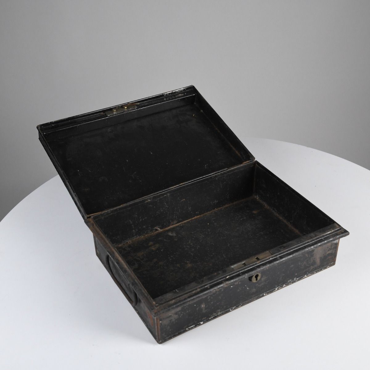 Vintage Black Metal Deed / Cash Box