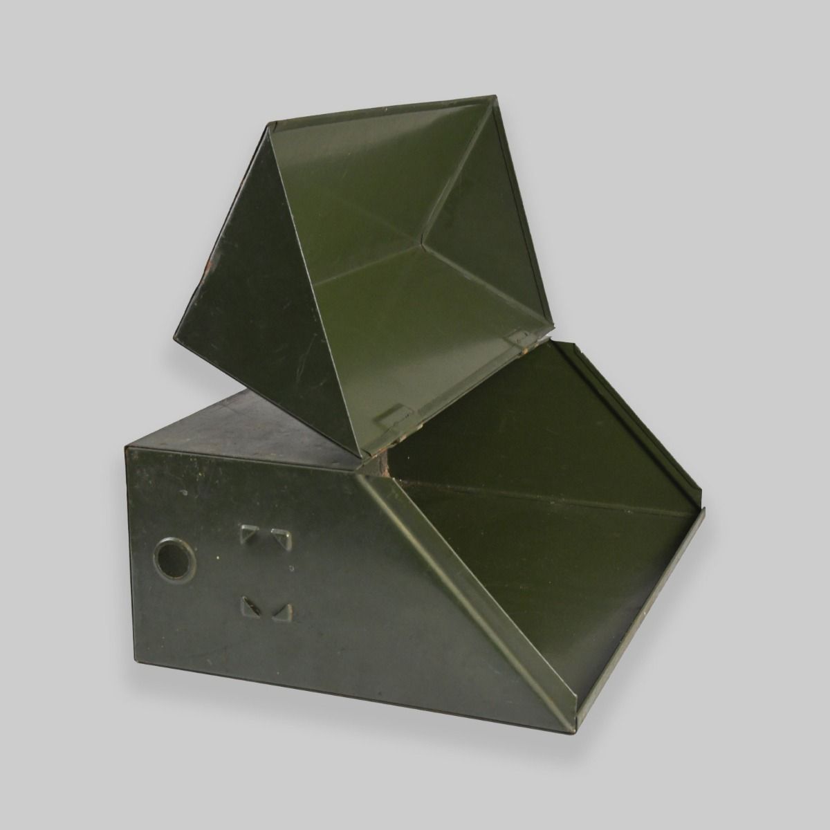 Vintage Green Metal Filing Box