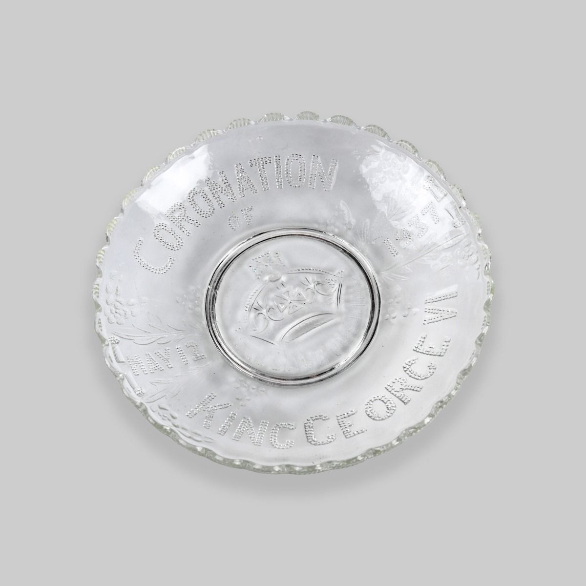 Vintage King George VI 1937 Coronation Glass Bowl