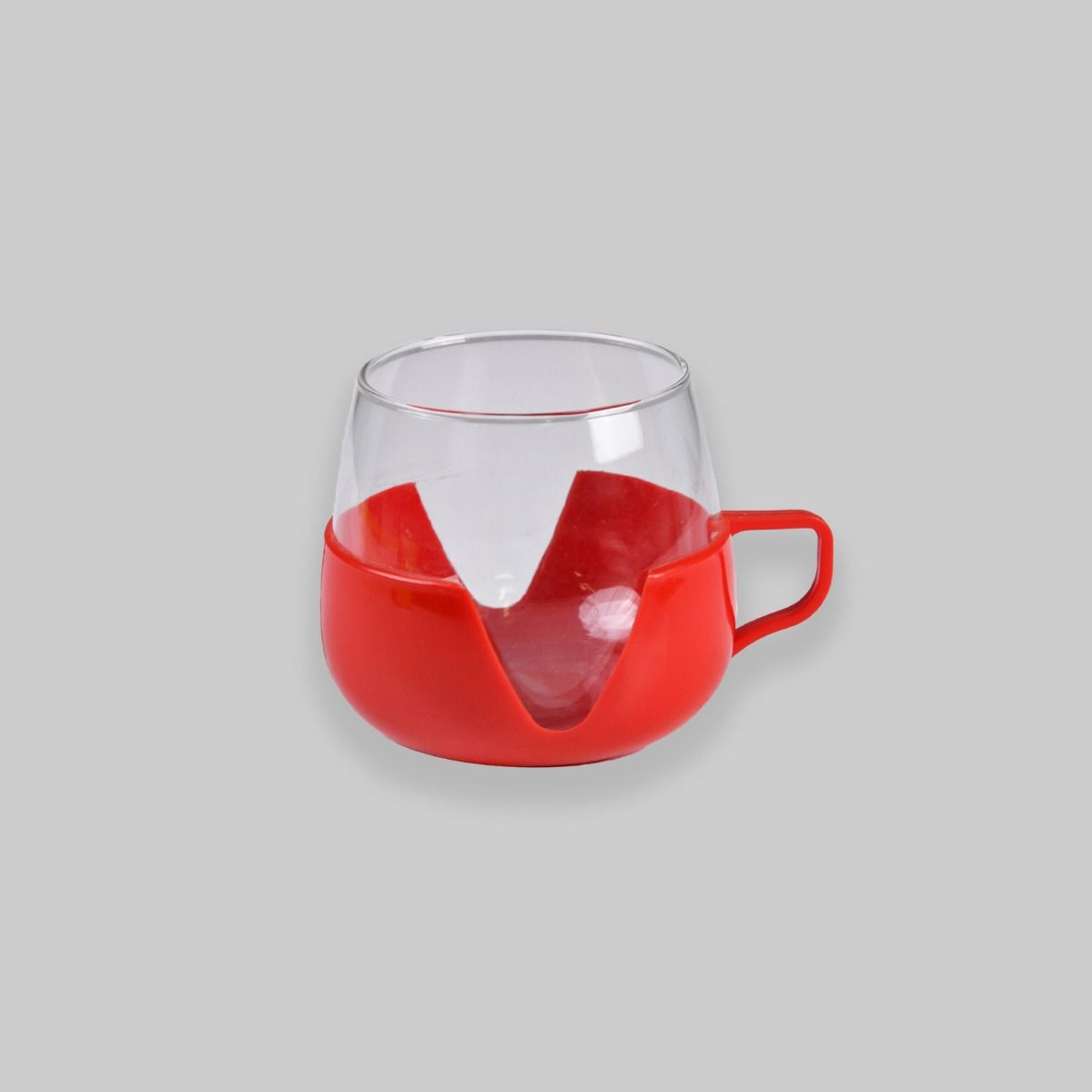 Vintage Pyrex Drink-Up Glass Mug With Plastic Casing
