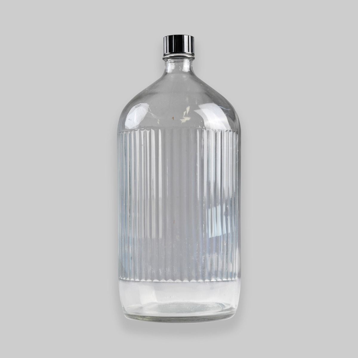 Vintage Ribbed Glass Apothecary Chemist Bottle