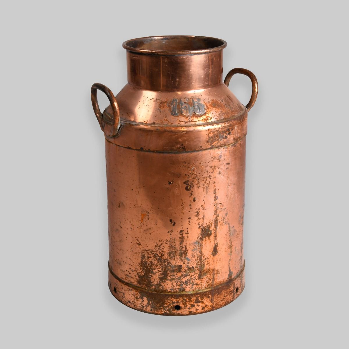 Vintage Copper Coated Twin Handled Milk Churn