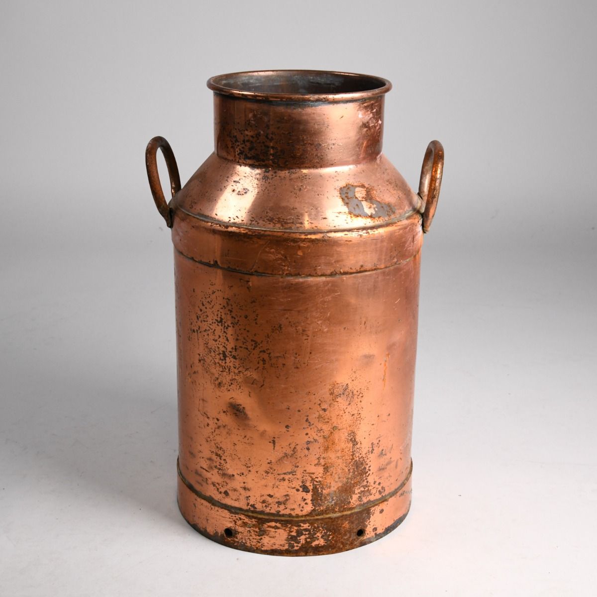 Vintage Copper Coated Twin Handled Milk Churn