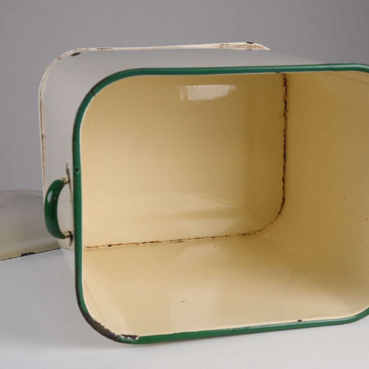 Vintage Mid Century Enamel Bread Bin