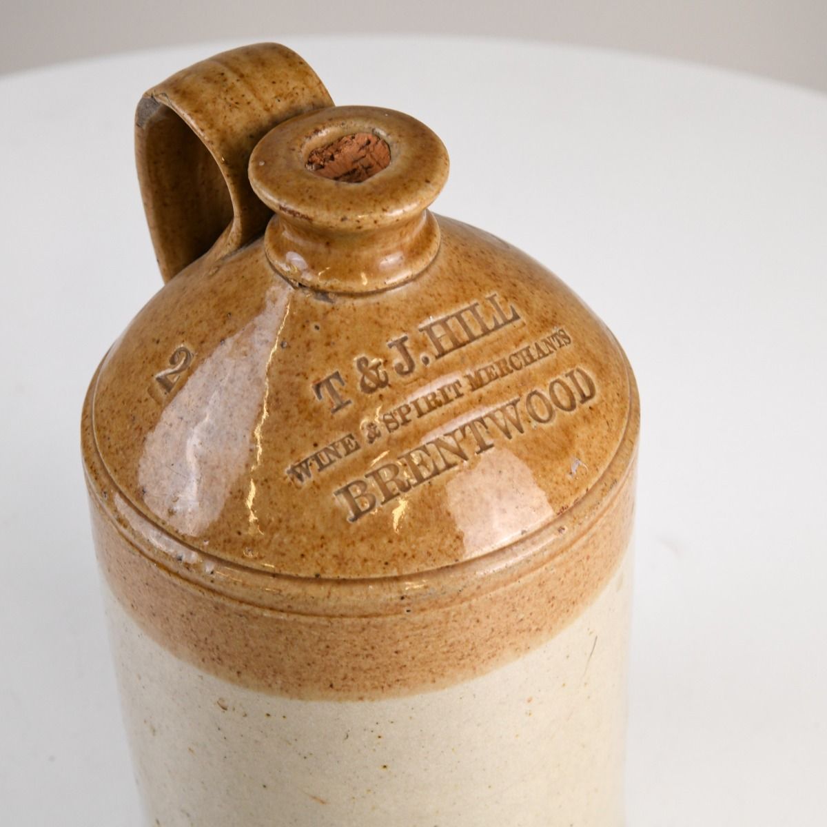 Vintage Mid Century Stoneware Brewery Flagon T & J Hill, Brentwood