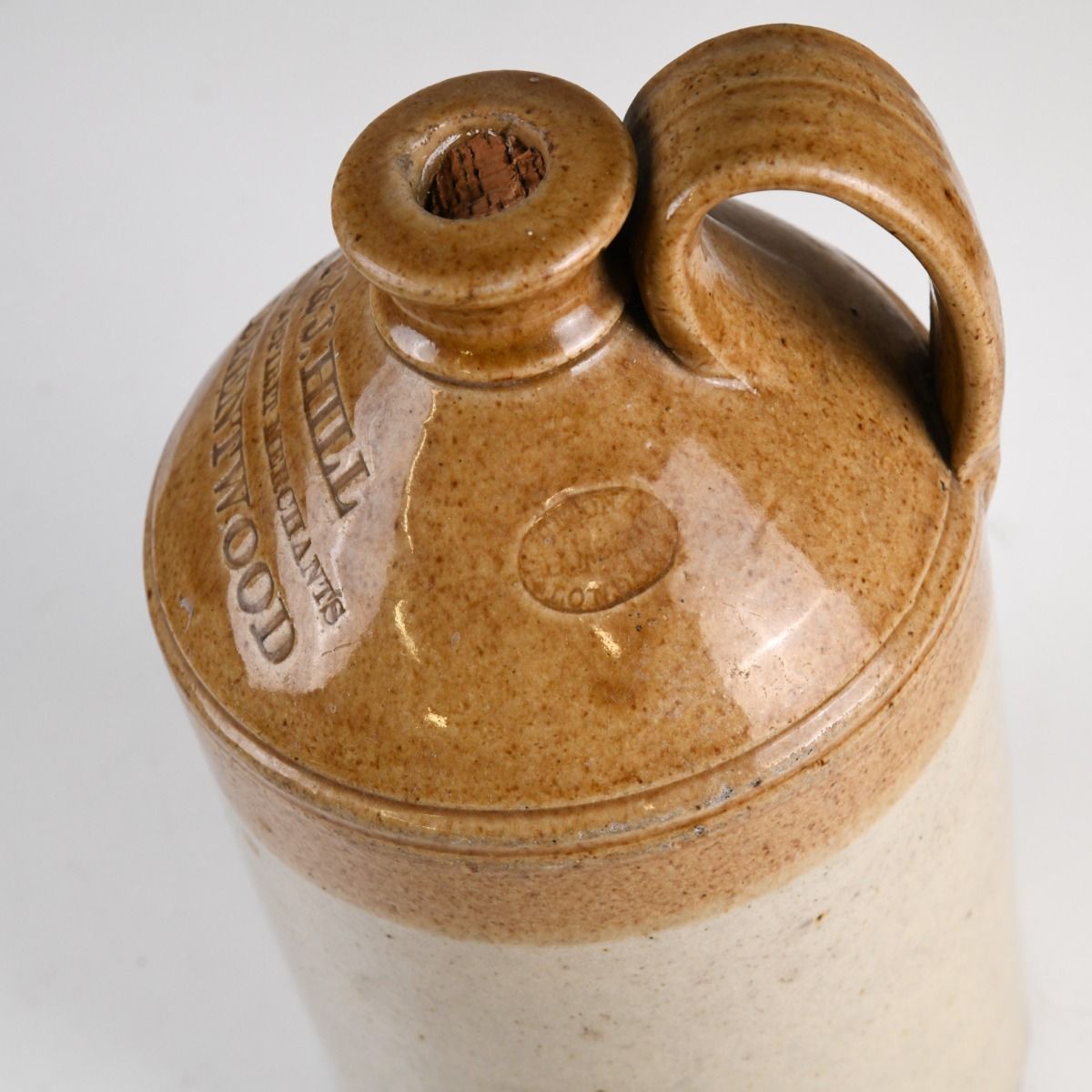 Vintage Mid Century Stoneware Brewery Flagon T & J Hill, Brentwood