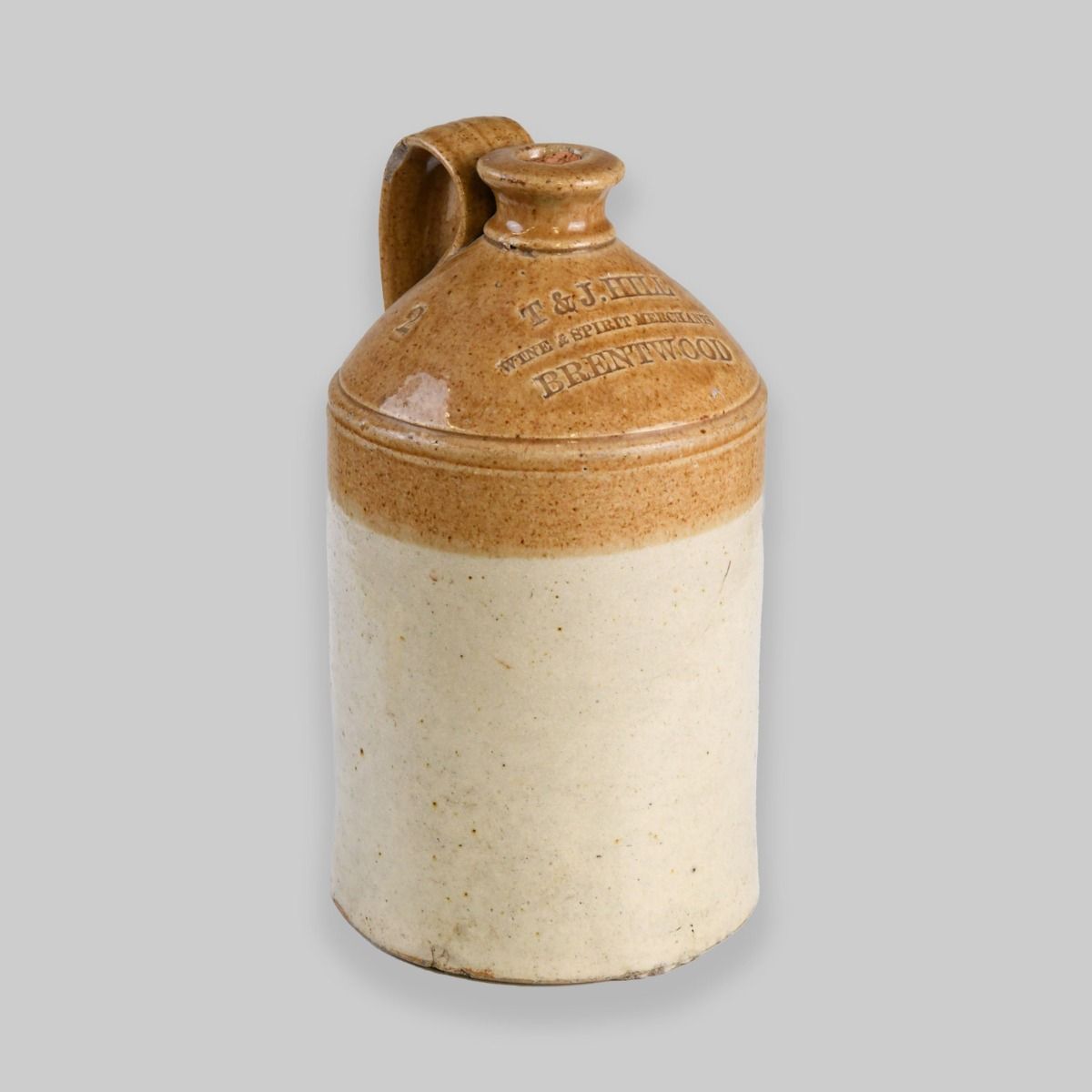 Vintage Mid Century Stoneware Brewery Flagon T & J Hill, Brentwood