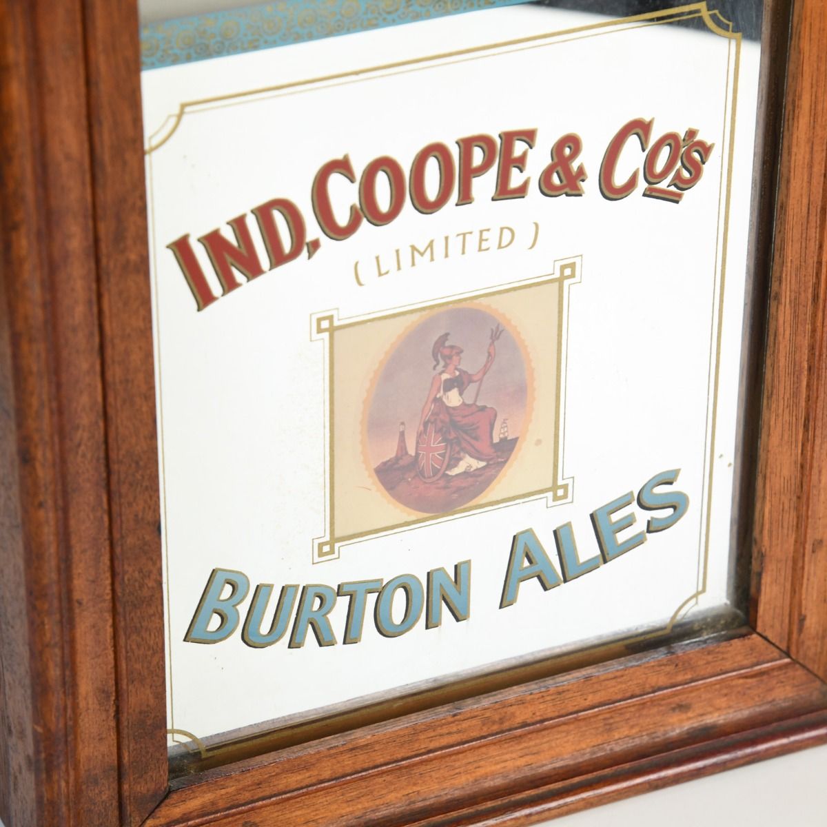 Vintage Ind. Coope & Co Wall Clock with Burton Ales Mirror Advertisement