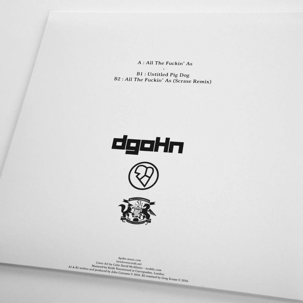 dgoHn – All The Fuckin' As 12" (White Vinyl)