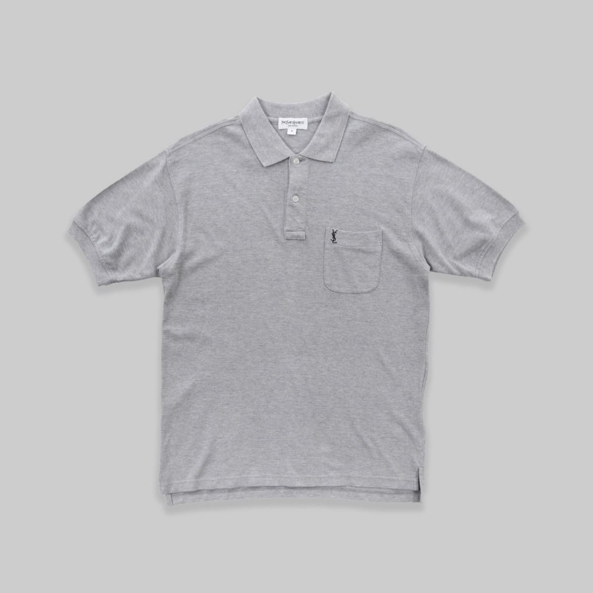 Yves Saint Laurent 'YSL' Grey Polo Shirt
