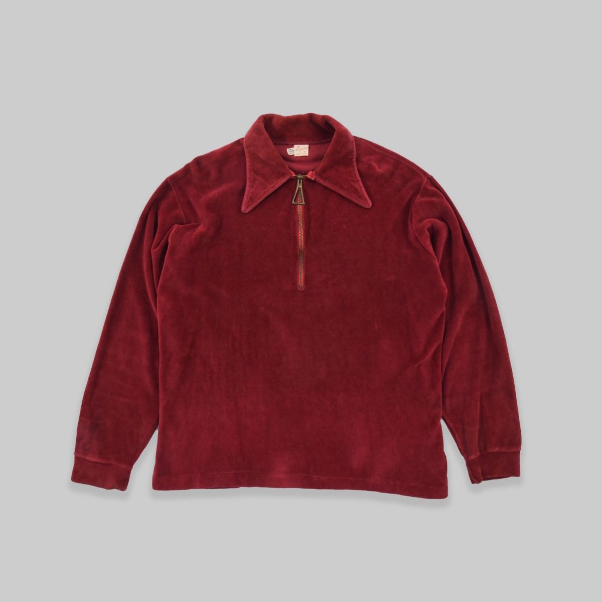 Gepner 1960s Velour Collared Sweatshirt