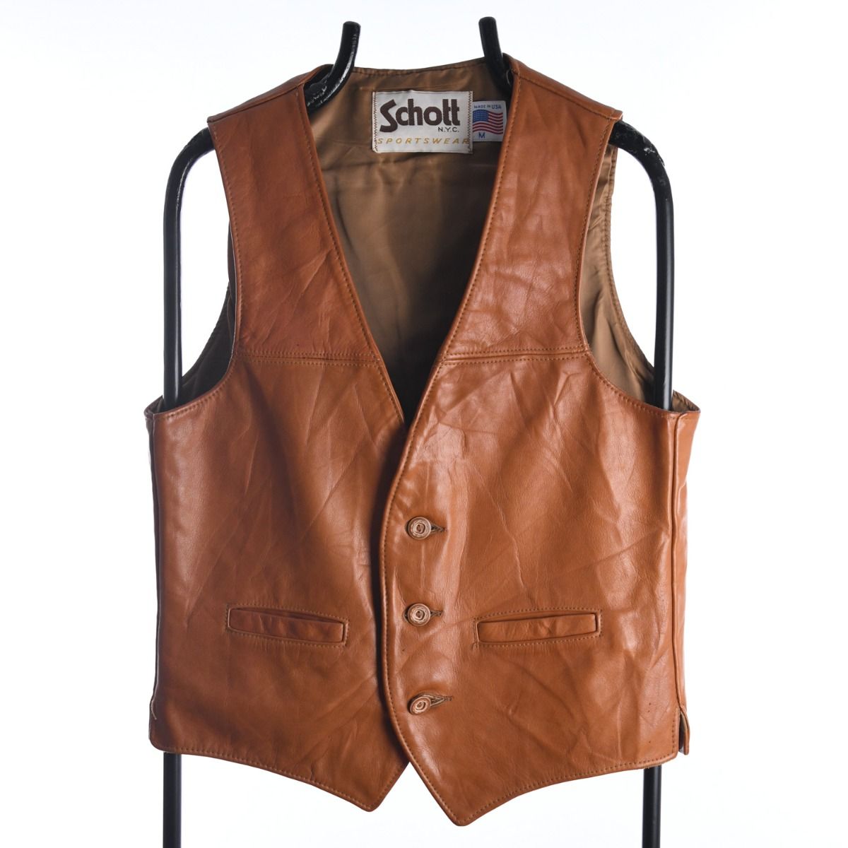 Schott Sportswear 1980s Leather Vest