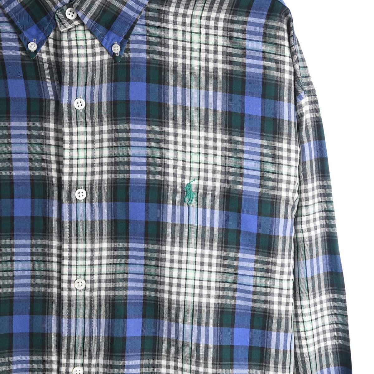 Ralph Lauren Blue and Green Checkered Shirt