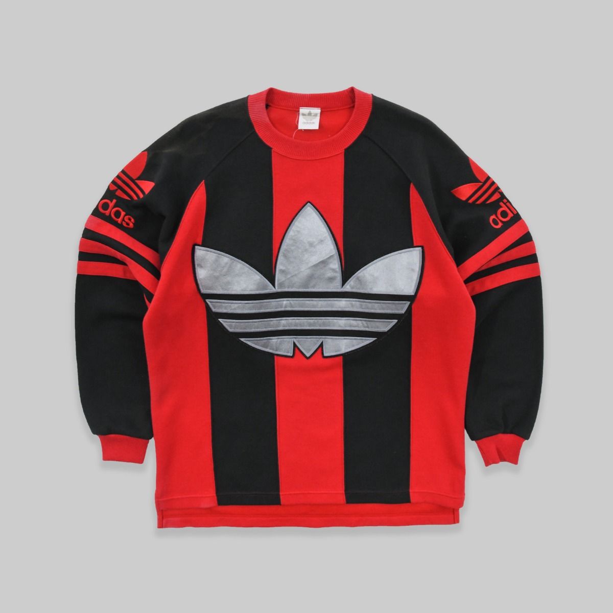 Adidas 1990s Red Black Sweatshirt