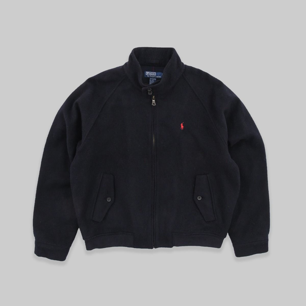 Polo Ralph Lauren 1990s Wool Harrington Black Jacket 