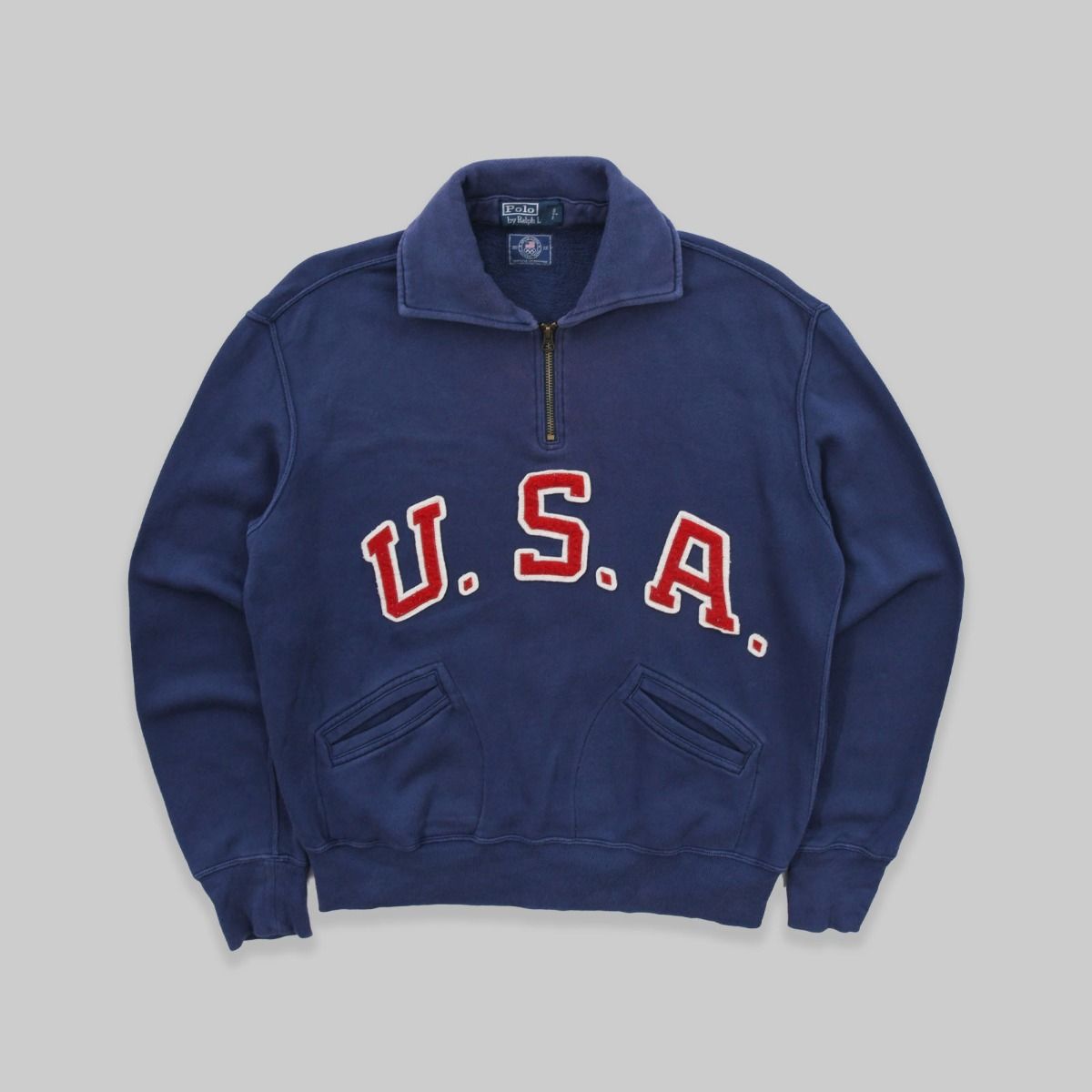 Polo Ralph Lauren Quarter-Zip Navy Blue Sweatshirt