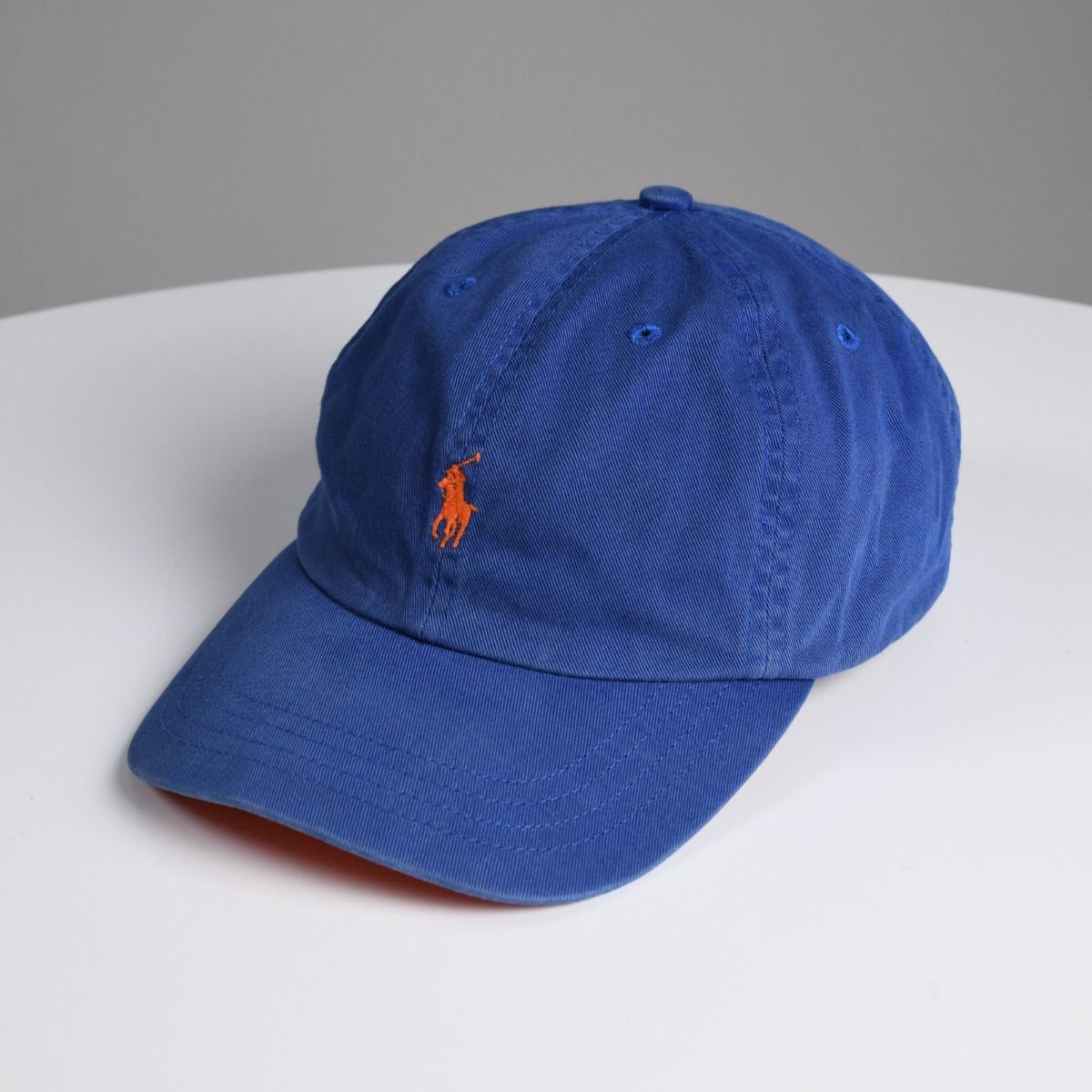 Ralph Lauren Blue Hat With Orange Logo