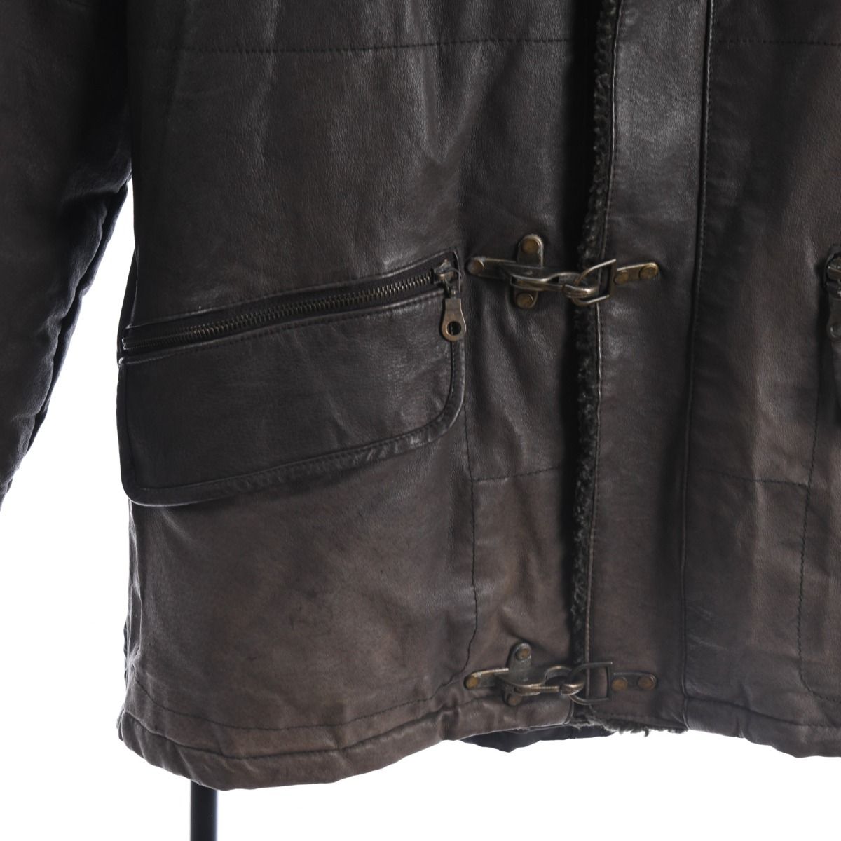 Vintage Barneys 1980s Leather Panelled Jacket