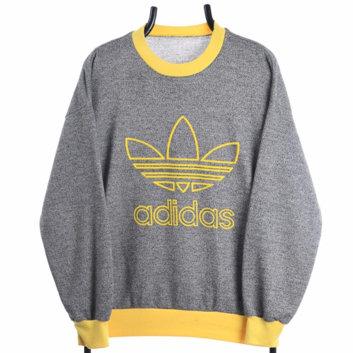 Adidas Heather Grey & Yellow Sweatshirt