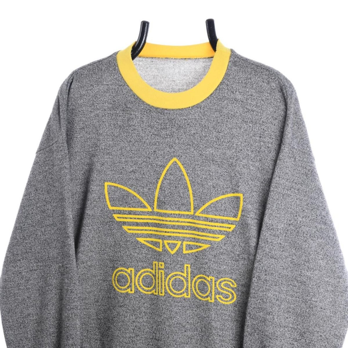 Adidas Heather Grey & Yellow Sweatshirt