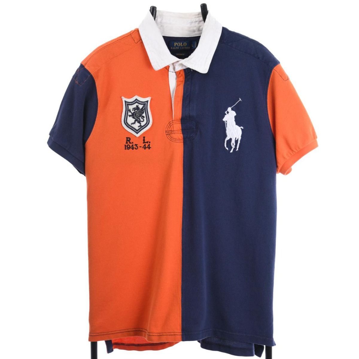 Ralph Lauren Orange & Navy Blue Polo Shirt