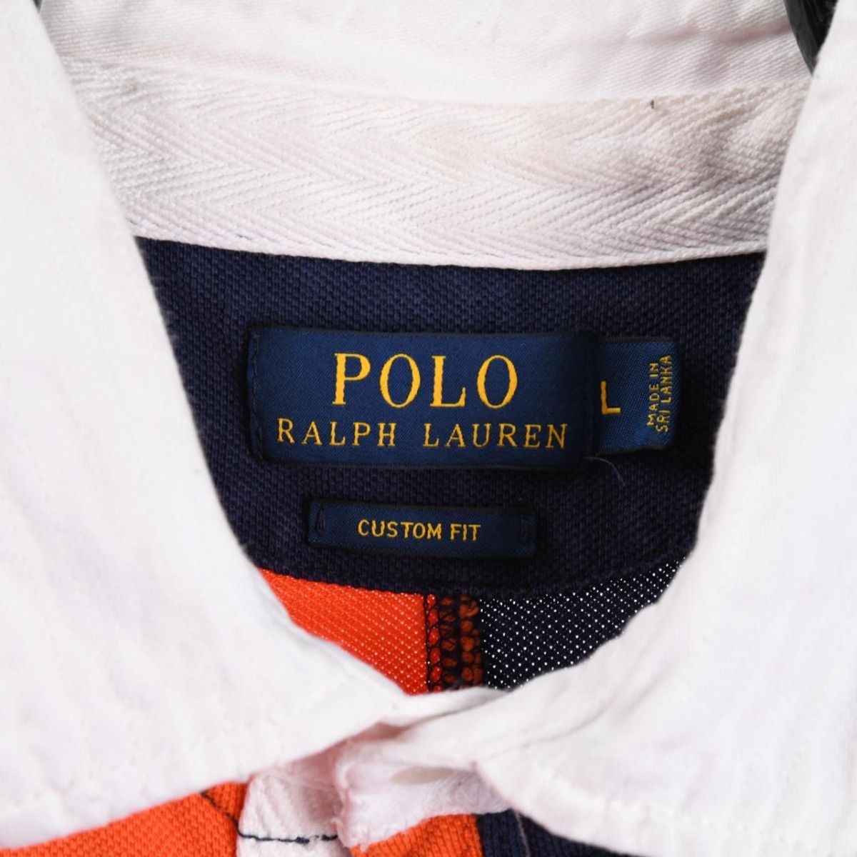 Ralph Lauren Orange & Navy Blue Polo Shirt