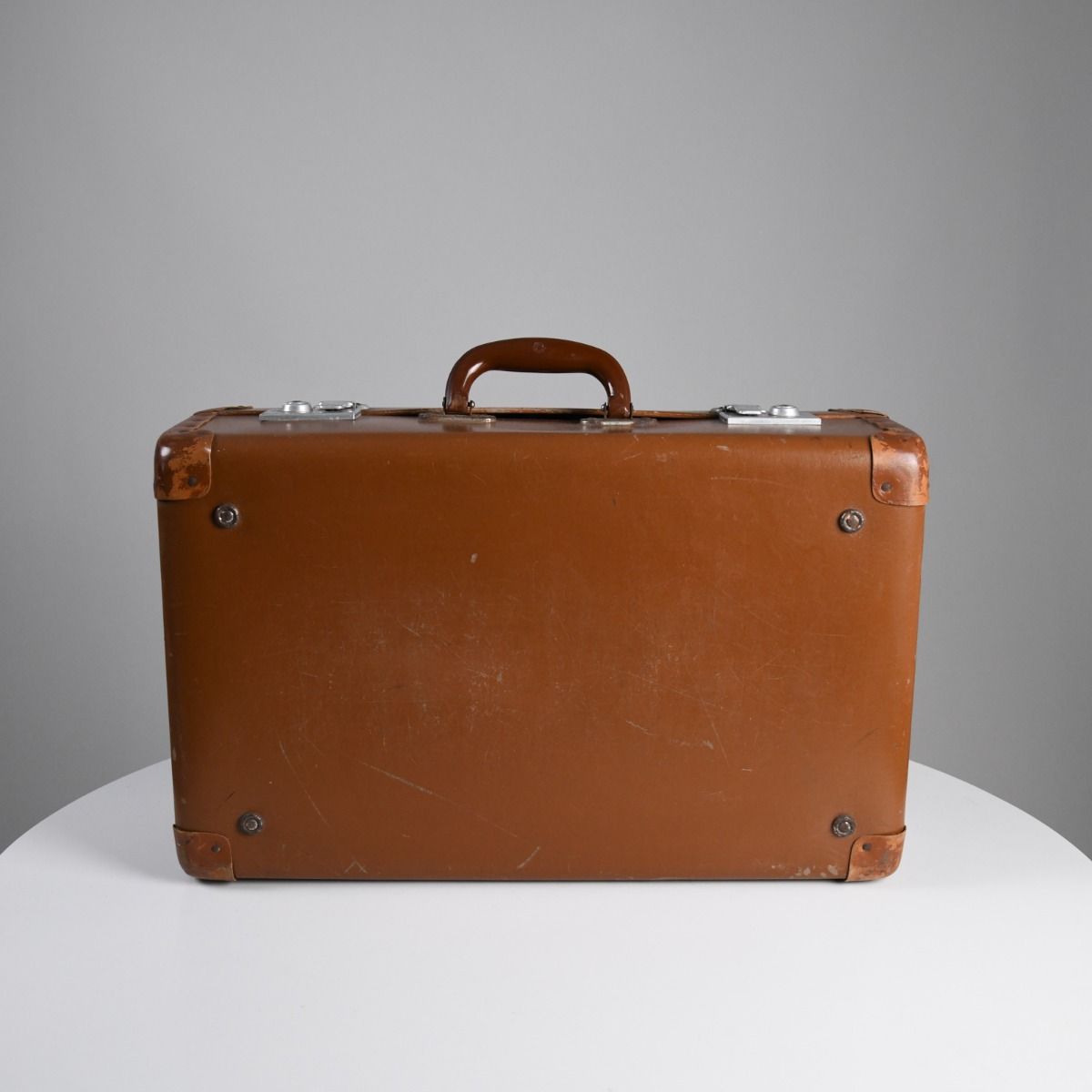 Vintage 1940s Crown Hard Shell Suitcase