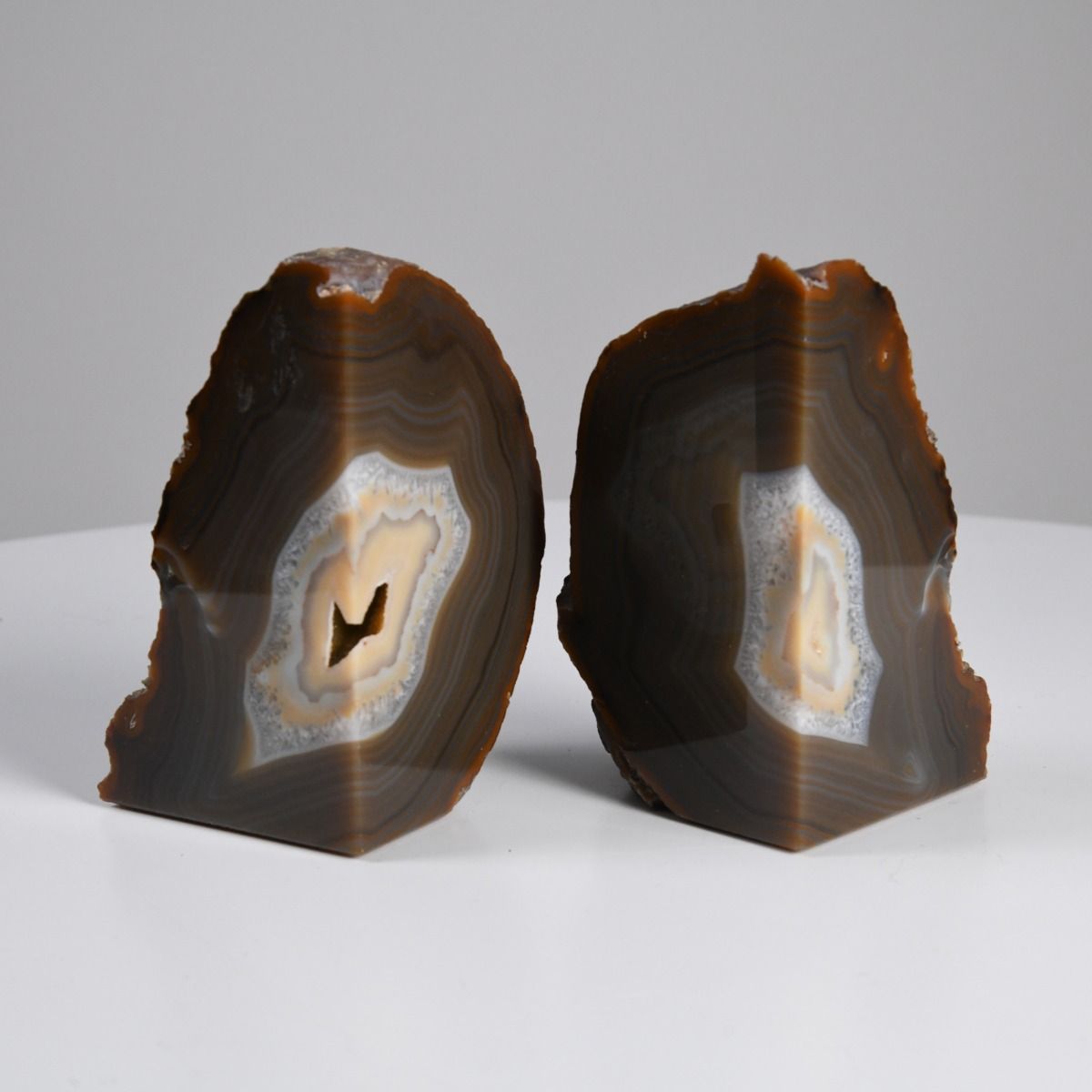 Pair of Geode Paperweights / Book-Ends