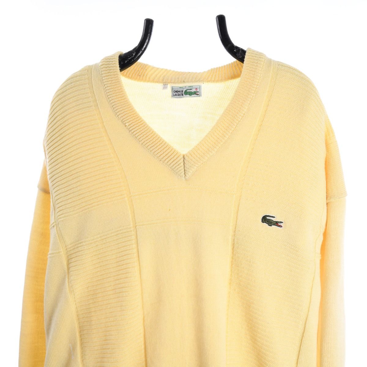 Lacoste 1980s Pastel Yellow Jumper