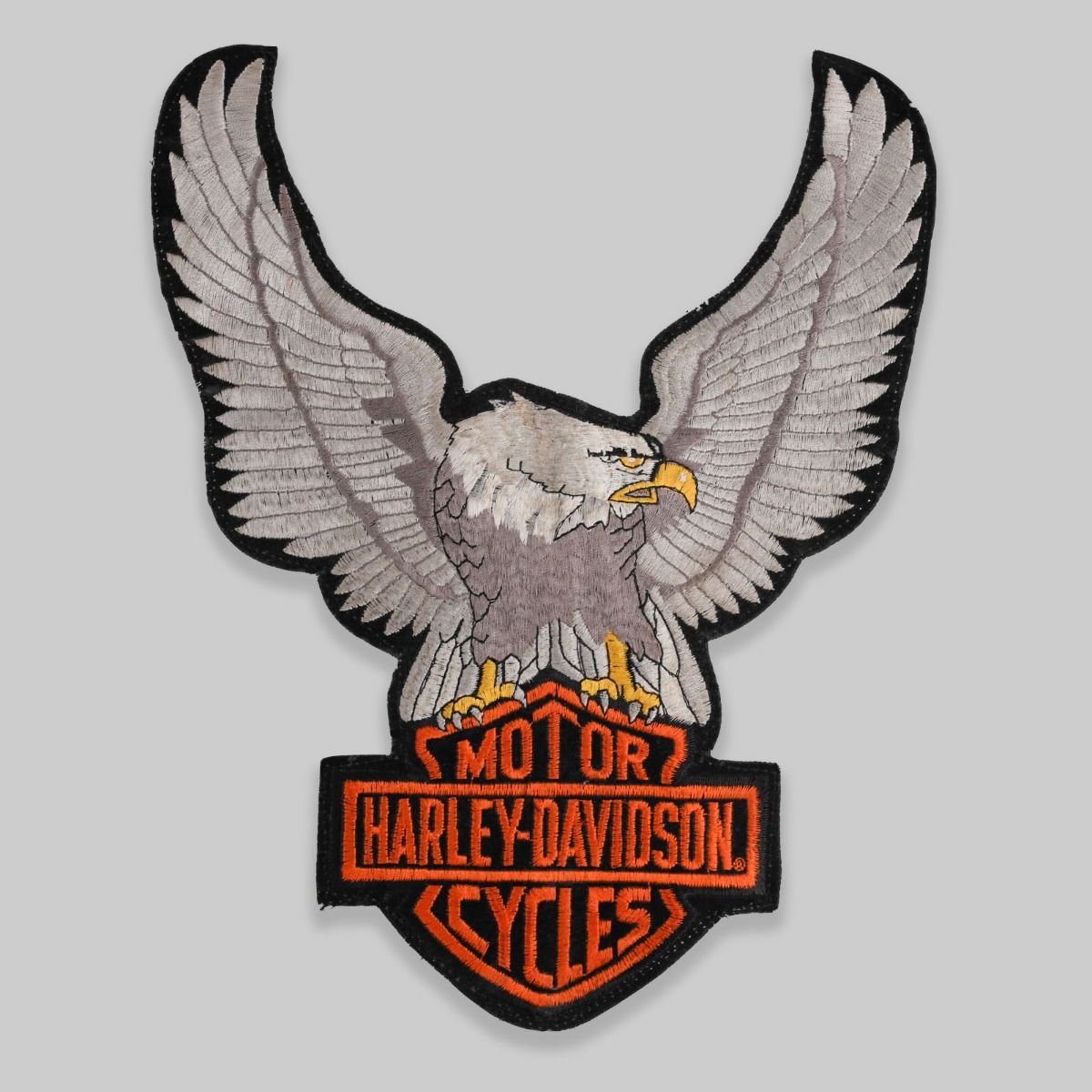 Official 1980s Harley Davidson Crest Biker Back Patch 34cm
