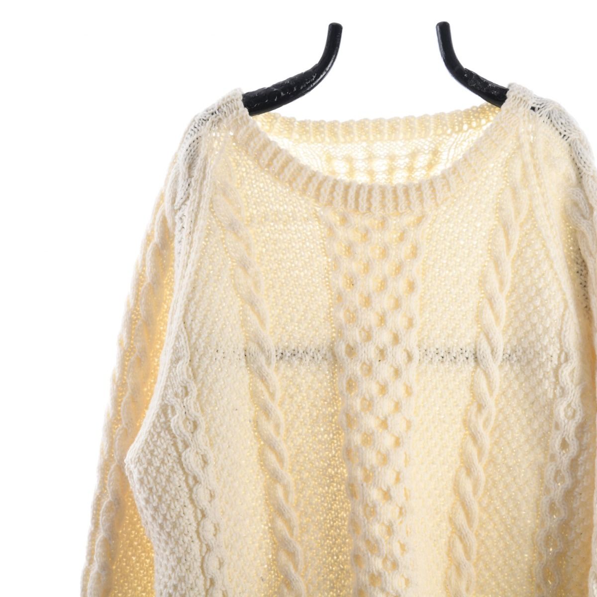 Vintage Hand Stitched Cable Knit Wool Jumper