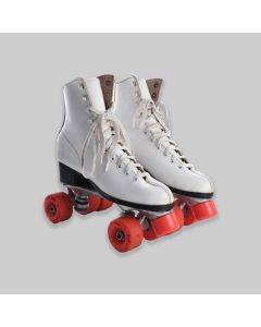 White Leather 1980s Roller Skates Size 8