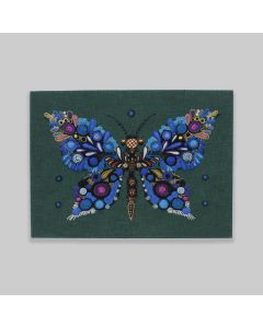 Vintage 1970s Embroidered Butterfly Wall Art