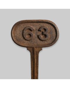 Cast Iron Victorian Grave Marker '63'