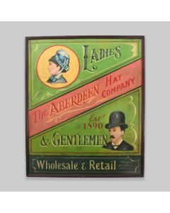 Big Hand Painted Repro Early 1900s Hat Shop Sign