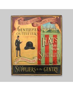 Hand Painted Repro Early 1900s Hat Shop Sign