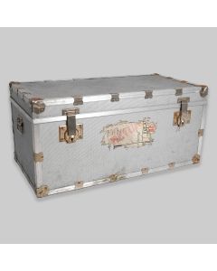 Vintage Large Flight Case With Patterned Internal Lining