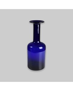 Vintage Holmegaard-Style Cobalt Blue Gul Vase