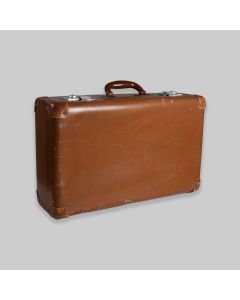 Vintage 1940s Crown Hard Shell Suitcase