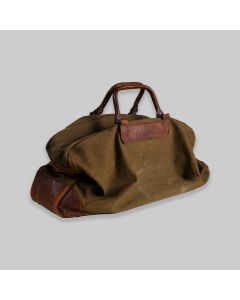 Vintage Mid Century Canvas & Leather Holdall Bag